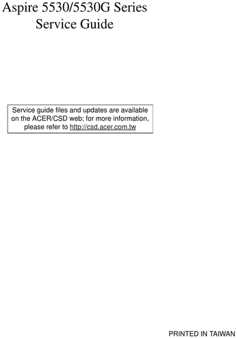 Product picture Acer Aspire 5530 Guide Repair Manual