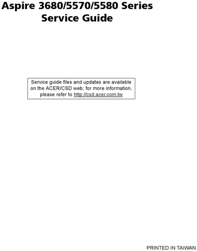 Product picture Acer Aspire 5580 Guide Repair Manual