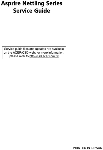 Product picture Acer Aspire 5720G Guide Repair Manual