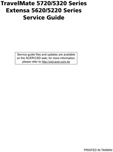 Product picture Acer Extensa 5220 Guide Repair Manual